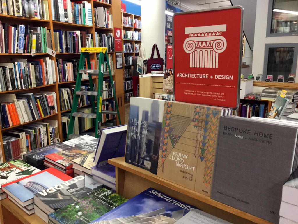 Architecture books at Strand on Broadway. Photo: Anni Vartola.