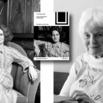 A collage of two portraits of architect Denise Scott Brown, young and old, and the cover of a new book of essays on her legacy.