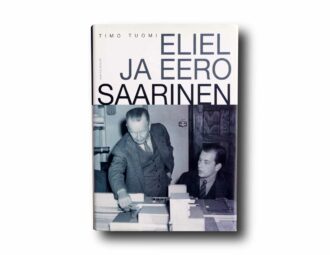 Photo showing the book Eliel ja Eero Saarinen